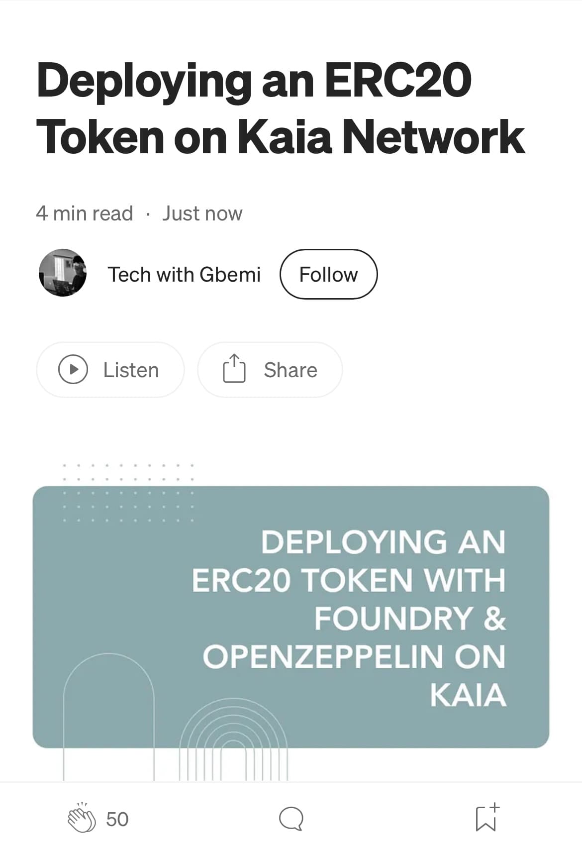 Deploying an ERC20 Token on Kaia Network