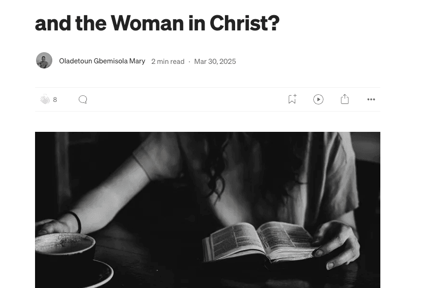 And the Woman in Christ?