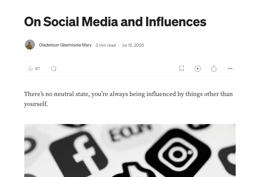 On Social Media and Influences