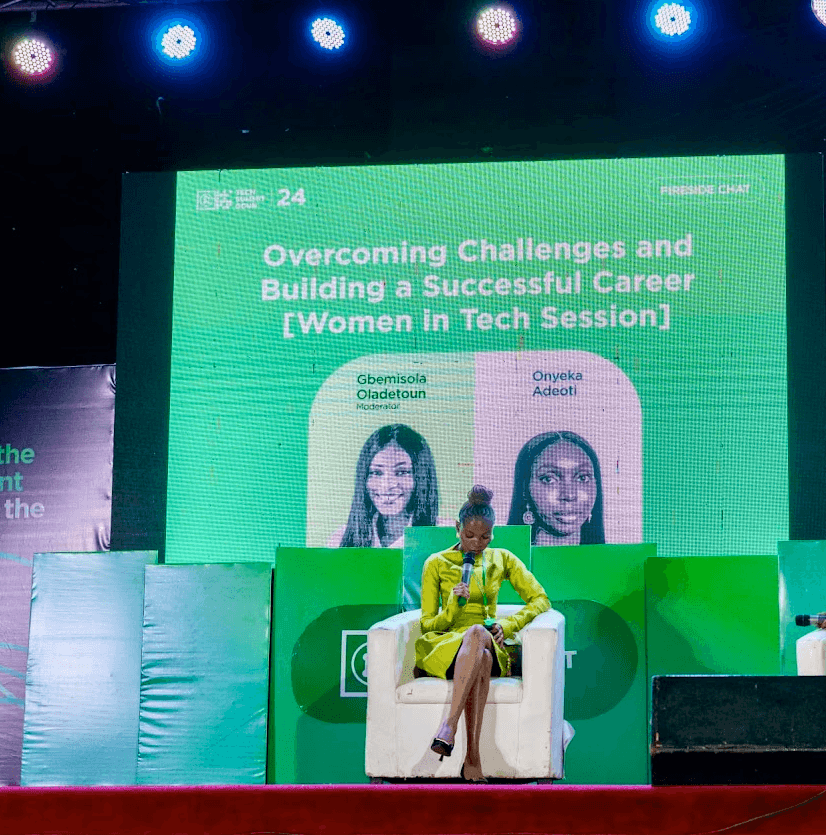 Gbemisola speaking at an event